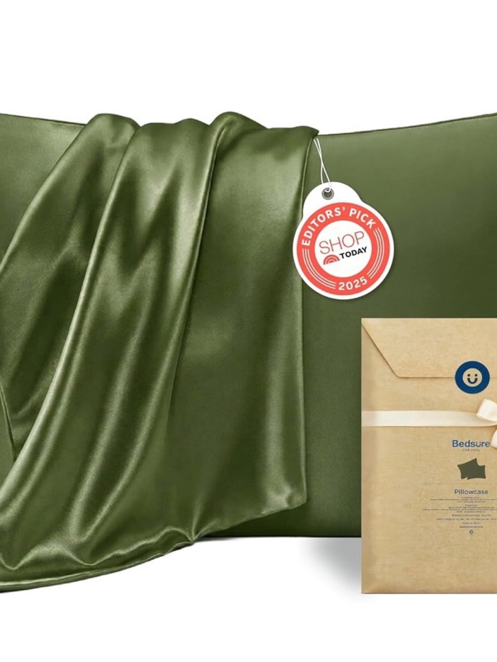 Silky Olive Green Pillowcase Set of Two
